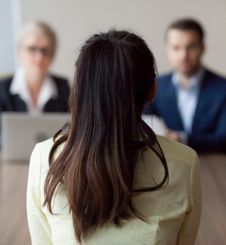Businesswoman,And,Businessman,Hr,Manager,Interviewing,Woman.,Candidate,Female,Sitting